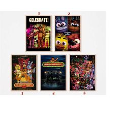 five nights at freddy's movie prints bedroom poster