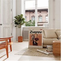 alexander zverev poster, tennis digital poster, instant download, alexander zverev inspired poster. zverev digital print