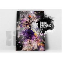 kobe bryant poster | lakers | mamba mentality | digital printable canvas wall art | nba basketball legend | basketball