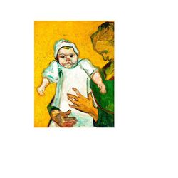 vincent van gogh madame roulin and her baby vintage art poster-free us shipping