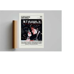 my chemical romance posters / three cheers for sweet poster, tracklist album cover poster, print wall art, my chemical r