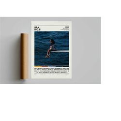 sza poster | sos poster | sza tracklist album cover poster / album cover poster print wall art, custom poster, sza, sos