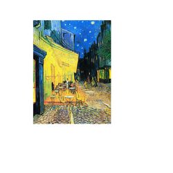 vincent van gogh cafe terrace at night vintage art poster-free us shipping