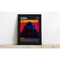 the weeknd posters / starboy poster / the weeknd, starboy, album cover poster / poster print wall art / custom poster /