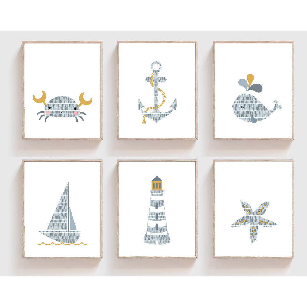 Baby boy nautical nursery - Nursery beach wall art - Boy nursery decor - Blue nursery decor - Nautical wall art - Ocean theme - Printable.jpg