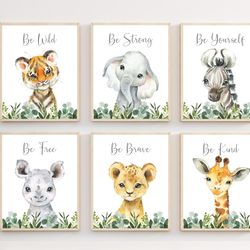 baby boy safari nursery decor - boy safari nursery - boy wall art  - baby boy nursery decor - safari animal prints - bab
