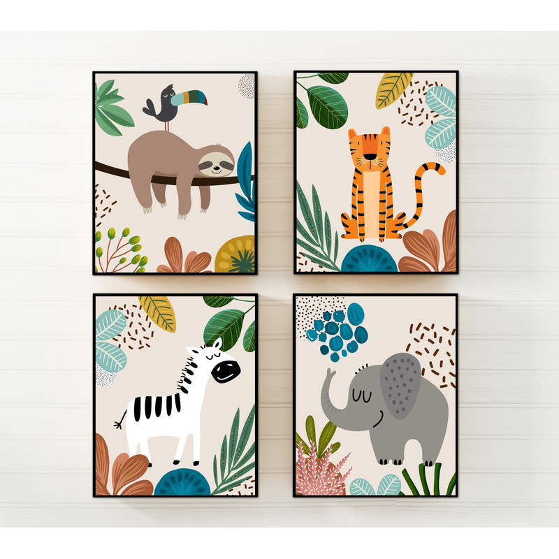 Boho nursery decor - Set 3 - Baby Boy Nursery - Safari Nursery decor - Nursery prints - Nursery wall prints - Nursery wall art - Baby animal.jpg