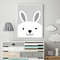 Bunny art print - Grey nursery wall art animals - Rabbit nursery print - Cute printable wall art - Monochrome nursery - Rabbit art print.jpg