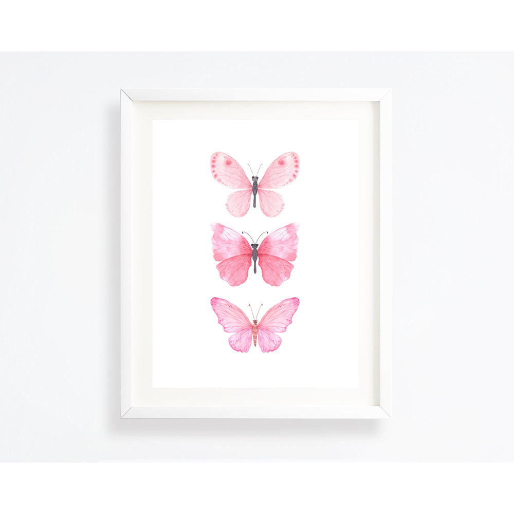 Girls bedroom wall art - Pink butterfly print - Butterfly prints wall art - Butterfly wall art - Butterfly printable art - Girls room prints.jpg