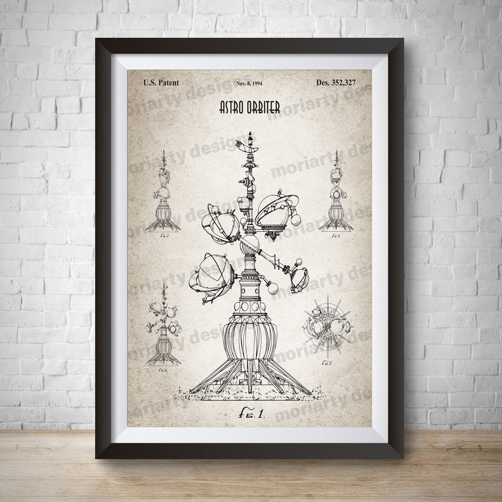 Astro Orbiter Disney Patent Magic Kingdom Vintage Patent Vintage Disney Print Patent Art Disneyland Poster Wall Art Disney Kids Bedroom.jpg