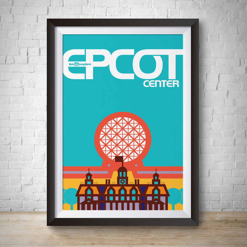 Epcot Vintage Poster, Epcot Center Vintage Disney Print Disneyworld Print Poster Epcot Center Poster Wall Art WDW Vector Kids Bedroom.jpg