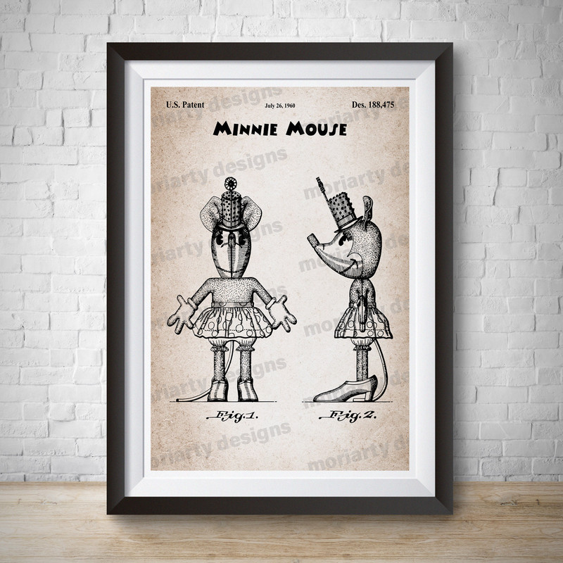 Minnie Mouse Disney Patent Magic Kingdom Vintage Patent Vintage Disney Print Patent Art Disneyland Poster Disney Kids Bedroom Disney Decor.jpg