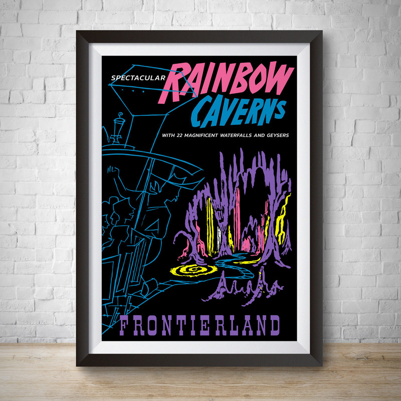 Rainbow Caverns Frontierland Attraction Poster, Disneyland Vintage Print Disney Disney World Nursery Poster Wall Art Kids Bedroom.jpg