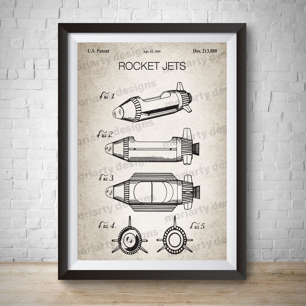 Rocket Jets Disney Patent Magic Kingdom Vintage Patent Vintage Disney Print Patent Art Disneyland Poster Rocket Jets Patent Kids Bedroom.jpg