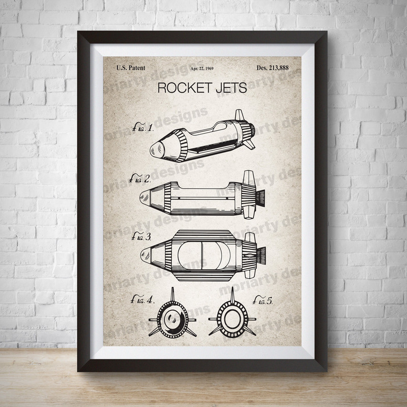 Rocket Jets Disney Patent Magic Kingdom Vintage Patent Vintage Disney Print Patent Art Disneyland Poster Rocket Jets Patent Kids Bedroom.jpg