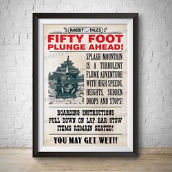 splash mountain frontierland attraction poster, disneyland vintage disney print disney poster vintage disney critter cou