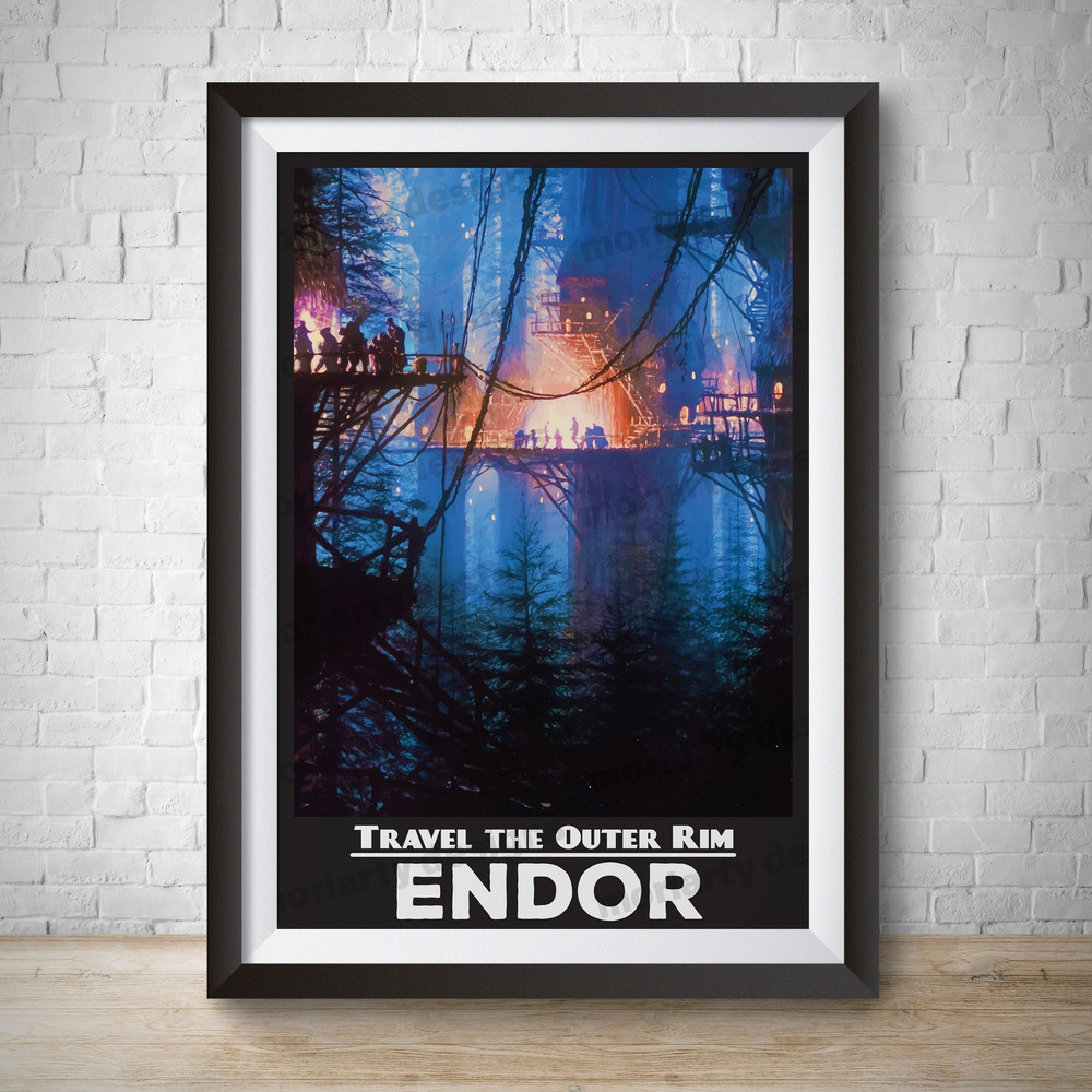 Star Wars Endor Star Wars Travel Poster Star Tours Disneyland Vintage Print Endor Travel Star Wars Poster Wall Art Vector Kids Bedroom.jpg