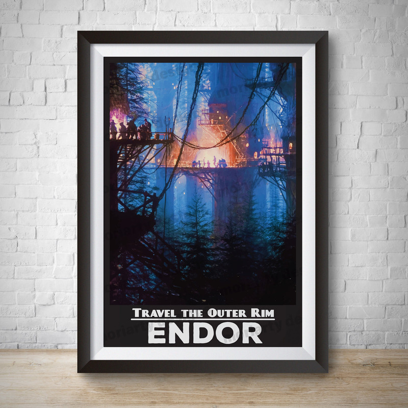 Star Wars Endor Star Wars Travel Poster Star Tours Disneyland Vintage Print Endor Travel Star Wars Poster Wall Art Vector Kids Bedroom.jpg