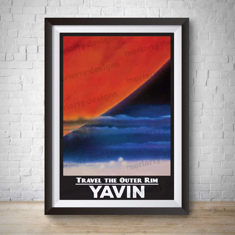 Star Wars Yavin Star Wars Travel Poster Star Tours Disneyland Vintage Disney Print Yavin Travel Star Wars Poster Wall Art Kids Bedroom.jpg