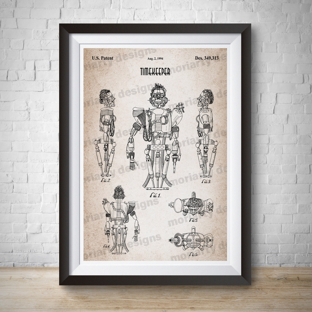 TimeKepeer Animatronic Disney Patent Magic Kingdom Vintage Patent Vintage Disney Print Patent Art Disneyland Poster Disney Kids Bedroom.jpg
