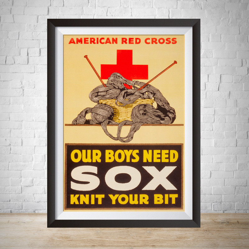 World War I Propaganda Poster American Red Cross Red Cross Propaganda Military Poster Poster Wall Art War Art Knitting Poster.jpg