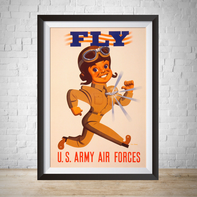 World War II Propaganda Poster Army Air Forces Recruit Vintage Recruiting Reproduction Military Poster Poster Air Force Poster.jpg