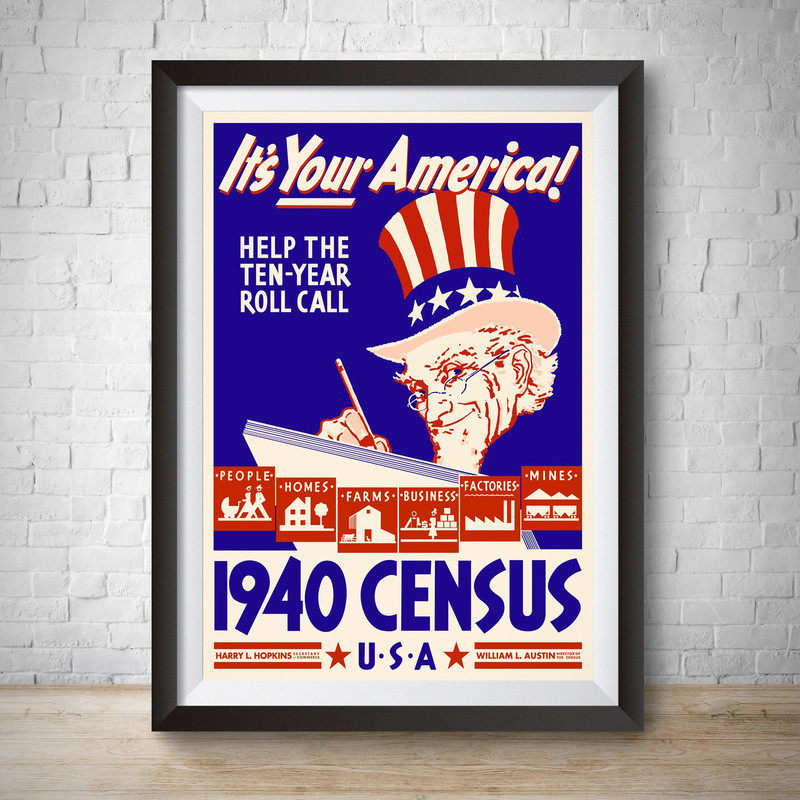 World War II Propaganda Uncle Sam Vintage Census Propaganda Poster Military Poster World War I Poster Ammunition Wall Art War Art.jpg