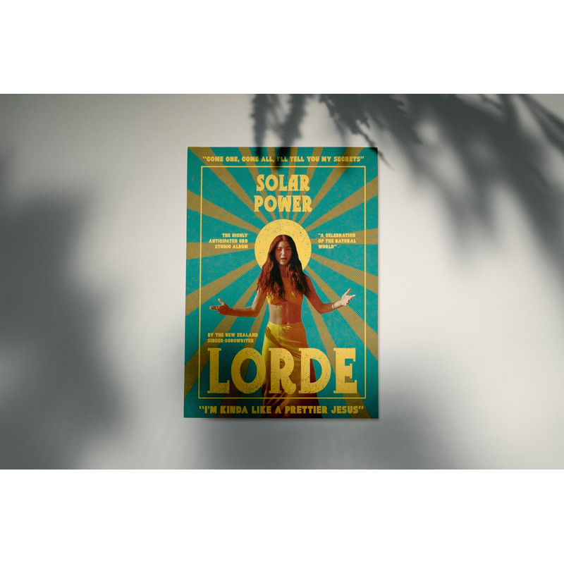 Lorde Solar Power Music Tour Album Print, Vintage Album Print Art, Song Lyrics Poster Retro Music Lover Decor, Music Wall Art, Gift For Her.jpg