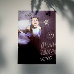 olivia rodrigo music tour album print, vintage album printed art, song lyrics poster retro music lover decor, music wall