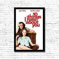 10 things posters print wall art, 10 things i hate about you movie poster, 10 things i hate about you movie poster, canv