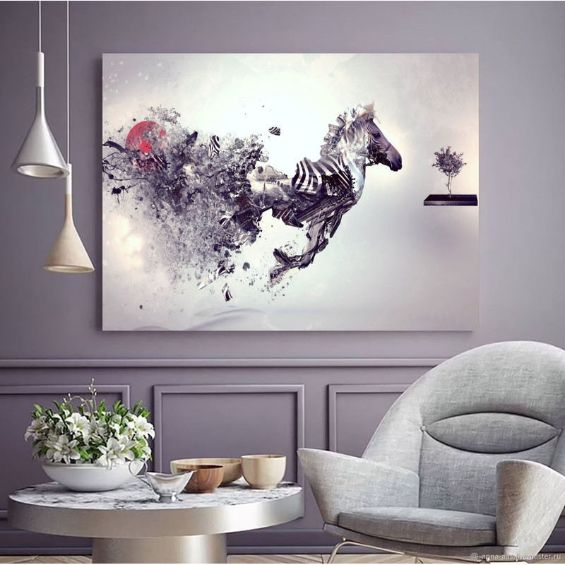 Abstract Horse Painting, Horse Canvas, Zebra Wall Art, Zebra Canvas Print, Modern Art, Animal Wall Art, Abstract Canvas, Surrealist Wall Art.jpg