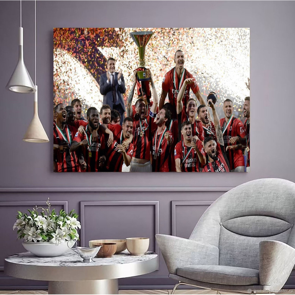 AC Milan Poster, Serie A 2022 Champions AC Milan,AC Milan Canvas Wall Art,Milan Canvas , Serie A Wall Art,Gift for Kids,Football Poster 3.jpg