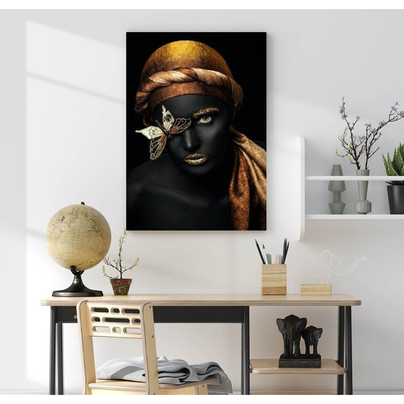 African Woman Shiny Gold Bracelet ,African Woman Canvas , African American Art ,African Wall Decor ,African Woman Gold Poster ,Home Decor.jpg