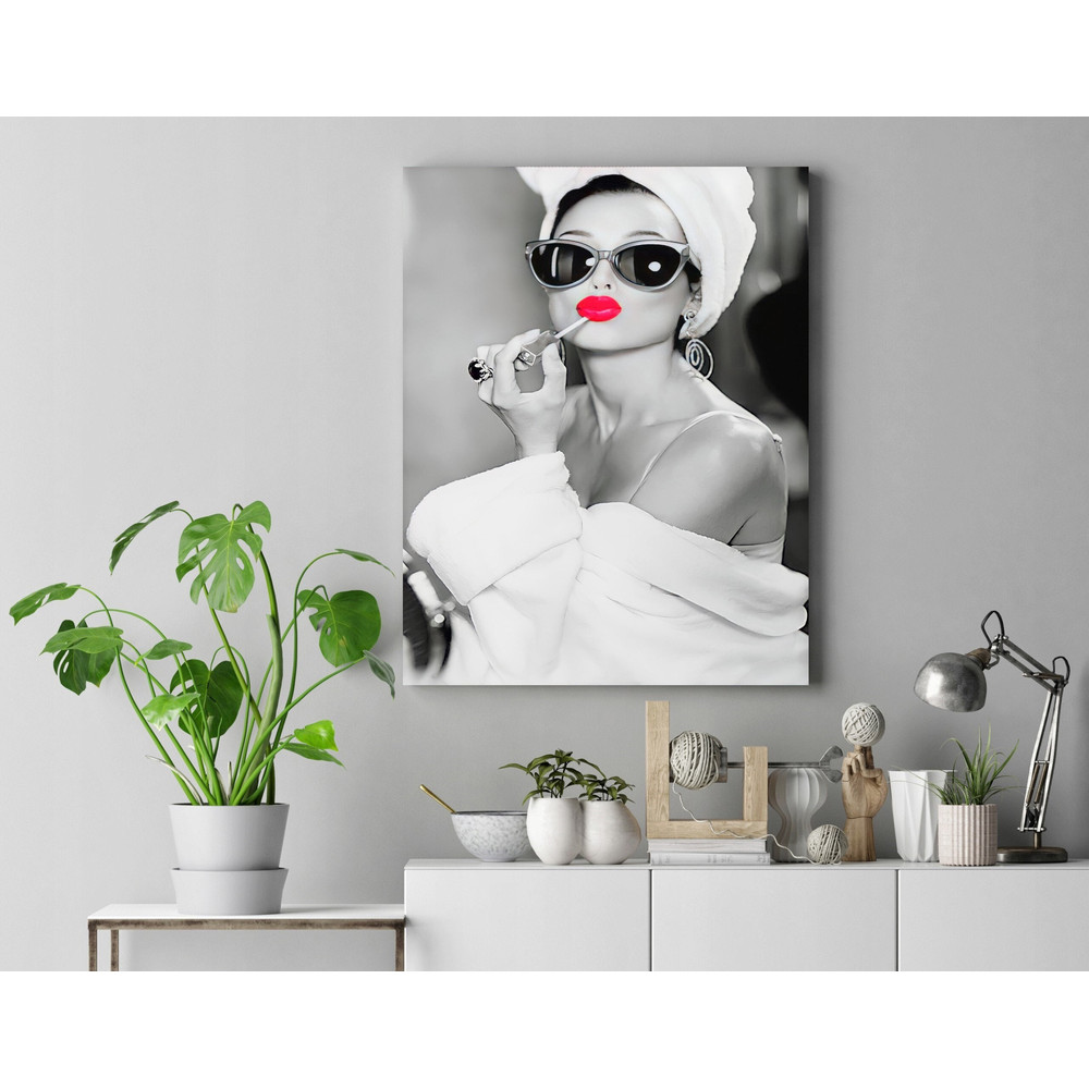 Audrey Hepburn Poster, Hepburn Red Lips, Pop Art Home Decor, Iconic Wall Art Canvas,Audrey Hepburn Make Up Canvas Print, Audrey print Art.jpg