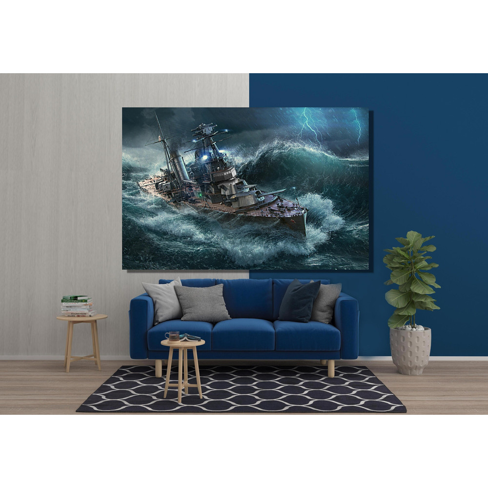 Battleship Poster Print, Battleship Wall Art, Battleship Canvas, Battleship Painting, Ready To Hang, Naval History Decor, Navy Art Print.jpg