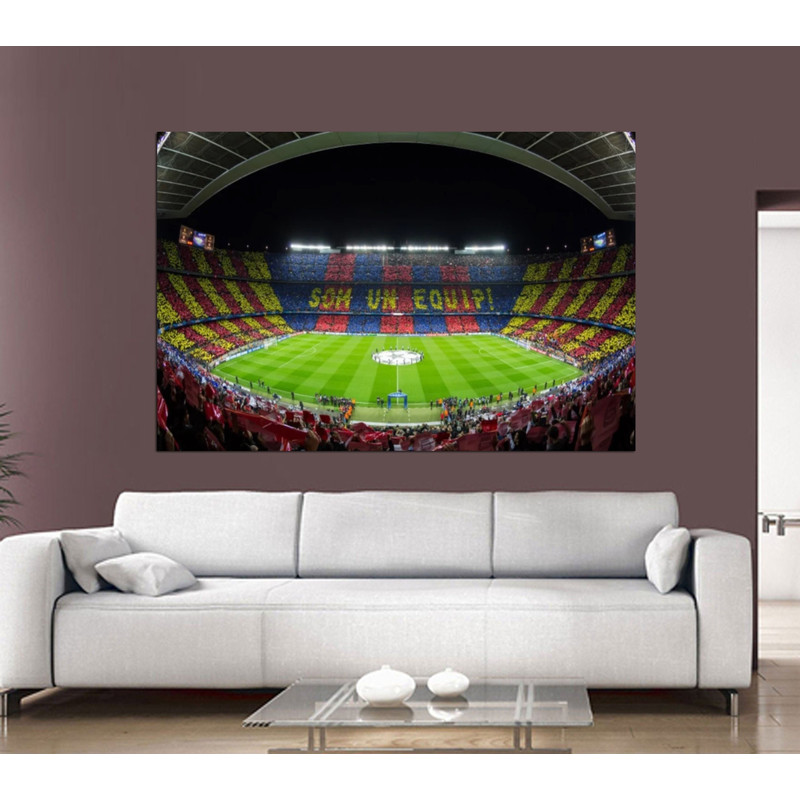 Camp Nou Spain Stadium Canvas Wall Art, Game Room Design Poster Print Decor, Home Office Decoration Poster or Canvas Print, Ready to Hang 1.jpg