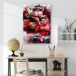 charles leclerc poster , charles leclerc f1 canvas art , ferrari leclerc wall art, formula one,f1 grand prix,ferrari fan