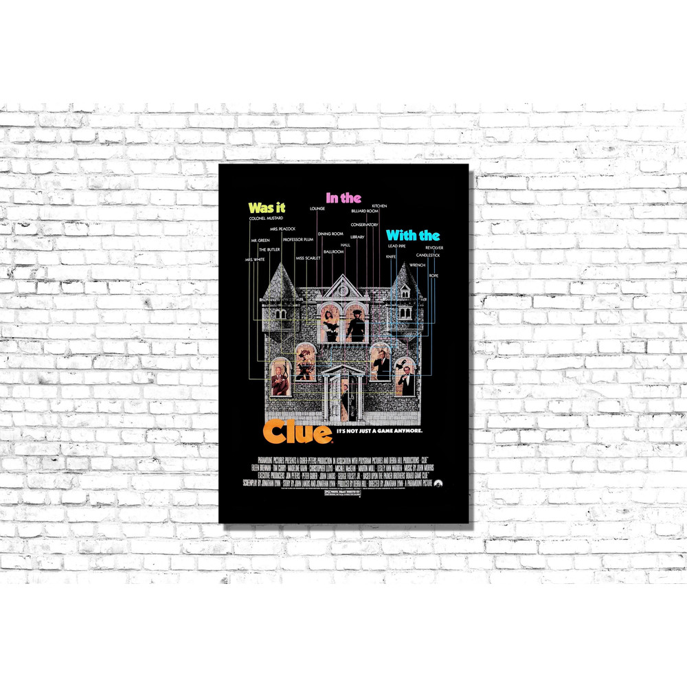 Clue 1985 Movie Canvas, Clue 1985 Movie Poster, Clue 1985 Wall Art ,Wall Decor, Home Decor, Movie Canvas, Classic Movie,Classic Movie Print.jpg
