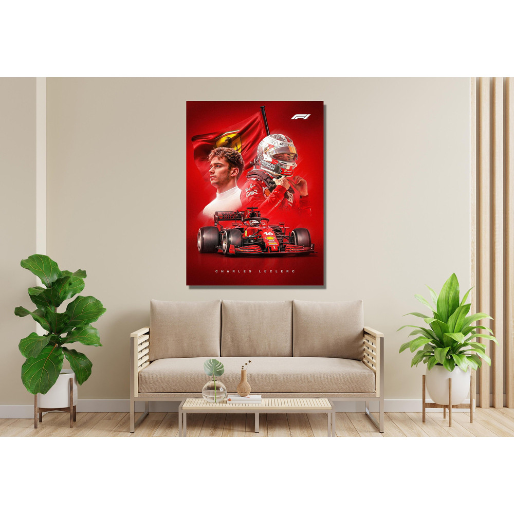 Ferrari Leclerc Print Wall Art, Charles Leclerc Poster , Charles Leclerc F1 Canvas Art , Formula One,F1 Grand Prix,Ferrari Fan Gift Canvas.jpg