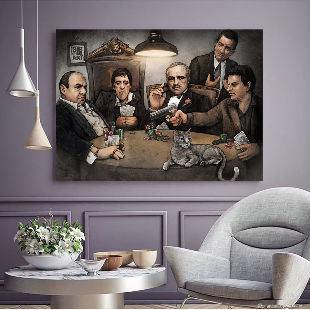 Gangsters Last Supper, Gansters Canvas Wall Art, Famous Gangsters Wall Art, Office Decor, Home Decor Art, Movie Poster, Gansters Poster 1.jpg