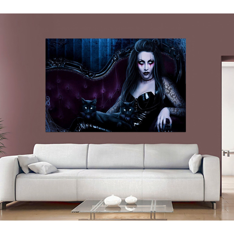 Gothic Girls Poster, Gothic Girls Canvas, Canvas Home Decors, Extra Large Canvas, Music Room Wall Art, Halloween Wall Art, Beautifull Girls 1.jpg