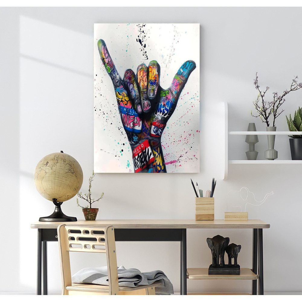 Graffiti Tattoo Hands Poster, Banksy Wall Art, Graffiti Canvas Painting, Hands Canvas Print, Trendy Wall Art, Tattoo Hands Canvas Decor Art 1.jpg