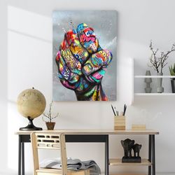 graffiti tattoo punch hands poster, banksy wall art, graffiti canvas painting, hands canvas print, trendy wall art, tatt