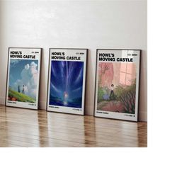howls moving castle set of 3 posters studio