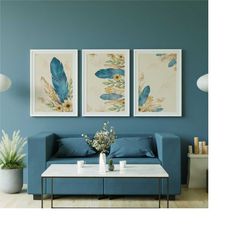 boho poster, abstract art set of 3, gallery