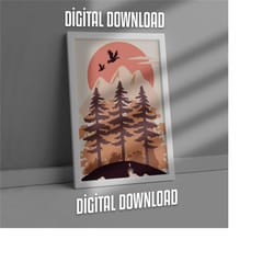 mountain print,landscape photo,forest art,nature photography,mountain wall decor,bedroom art,home