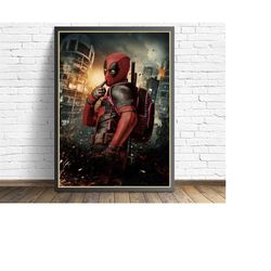 superhero deadpool movie poster wall art canvas painting