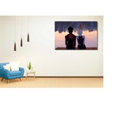 miles morales poster,spiderman poster print,spider-man canvas wall art,gift