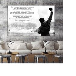 rocky balboa quote poster print art,sylvester stallone canvas