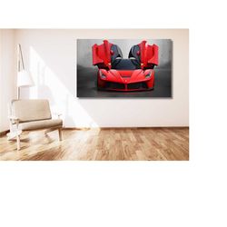ferrari red car poster art,ferrari red car canvas
